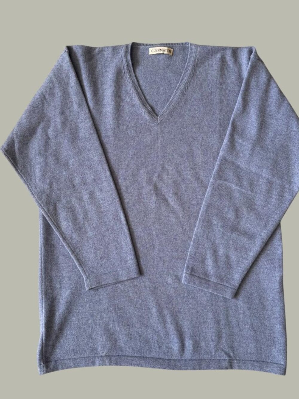 100% Cashmere Scotland Women V Neck Sweater  Size M Periwinkle Blue